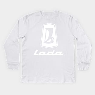 Lada logo 1970s (white) Kids Long Sleeve T-Shirt